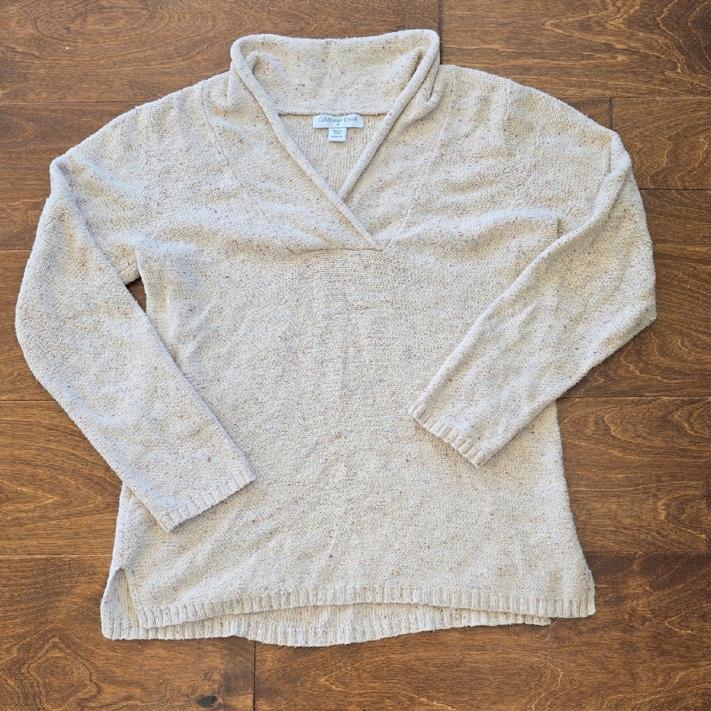 Coldwater Creek V-Neck Sweater in Cream
